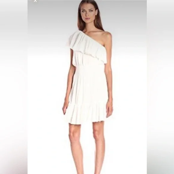 ⭕️ PRICE FIRM 🎉HP🎉 Rebecca Taylor Size Medium Ella Fil Coupe One Shoulder Dress - Picture 1 of 7